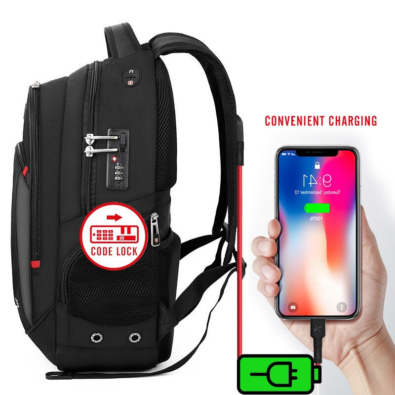 Laptop Backpack External USB Charge Computer Backpacks Anti-theft Waterproof Bags For Men Large Capacity Travel Backpacks
