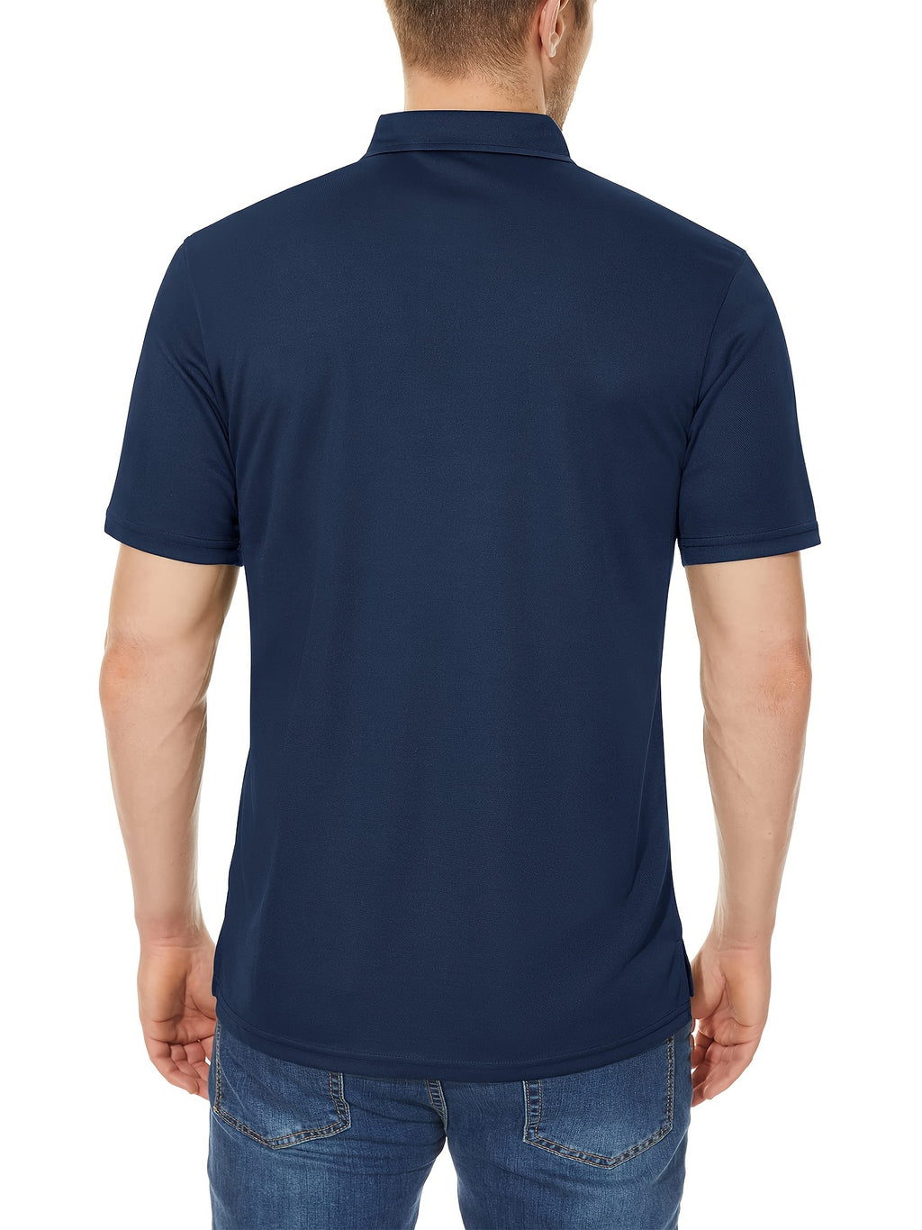 HOPATISEN Men's Short Sleeve Polo Shirt Summer Work Casual Short Sleeve Tops Outdoor Golf Sports Business Casual Polo Lightweight Breathable Moisture Transferring Sweat Wicking Classic Fit