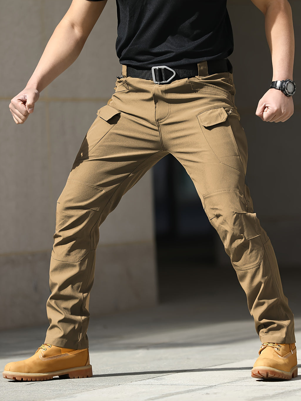 Multi Pocket Men's Tactical Pants, Loose Casual Outdoor Pants, Cargo Wear-resistant Pants For Hiking