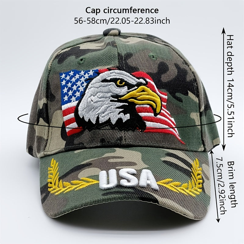 Tactical Eagle Embroidered Cap - Patriotic Camo cap