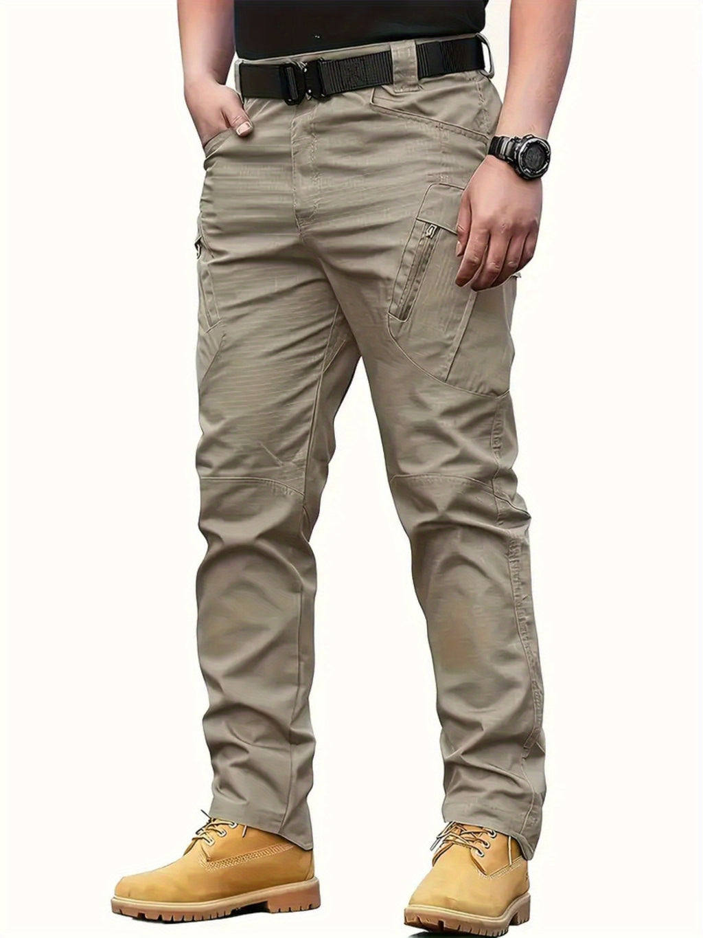 Mens High-Performance Tactical Cargo Pants - Waterproof, Sweatproof for Outdoor Hiking - Durable, Multi-Pocket Design, All-Weather Wear Resistance