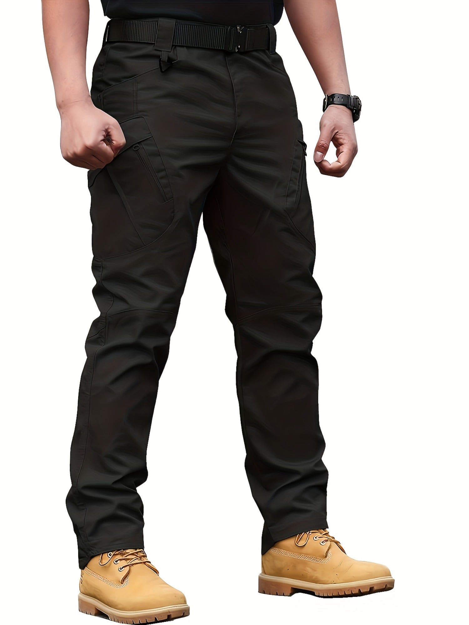Mens High-Performance Tactical Cargo Pants - Waterproof, Sweatproof for Outdoor Hiking - Durable, Multi-Pocket Design, All-Weather Wear Resistance