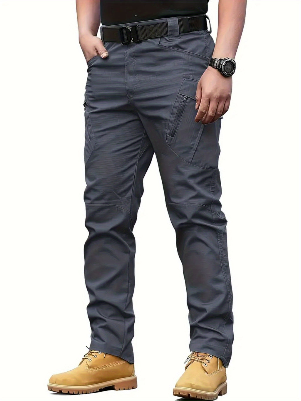 Mens High-Performance Tactical Cargo Pants - Waterproof, Sweatproof for Outdoor Hiking - Durable, Multi-Pocket Design, All-Weather Wear Resistance