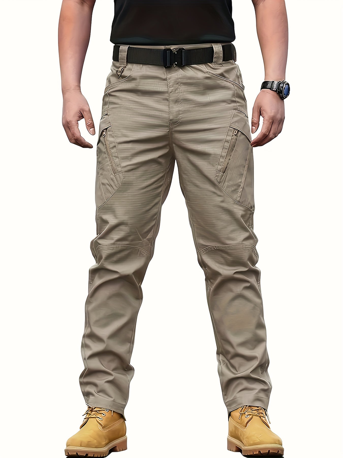 Mens High-Performance Tactical Cargo Pants - Waterproof, Sweatproof for Outdoor Hiking - Durable, Multi-Pocket Design, All-Weather Wear Resistance