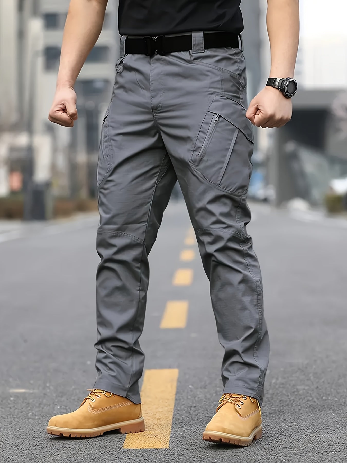 Mens High-Performance Tactical Cargo Pants - Waterproof, Sweatproof for Outdoor Hiking - Durable, Multi-Pocket Design, All-Weather Wear Resistance