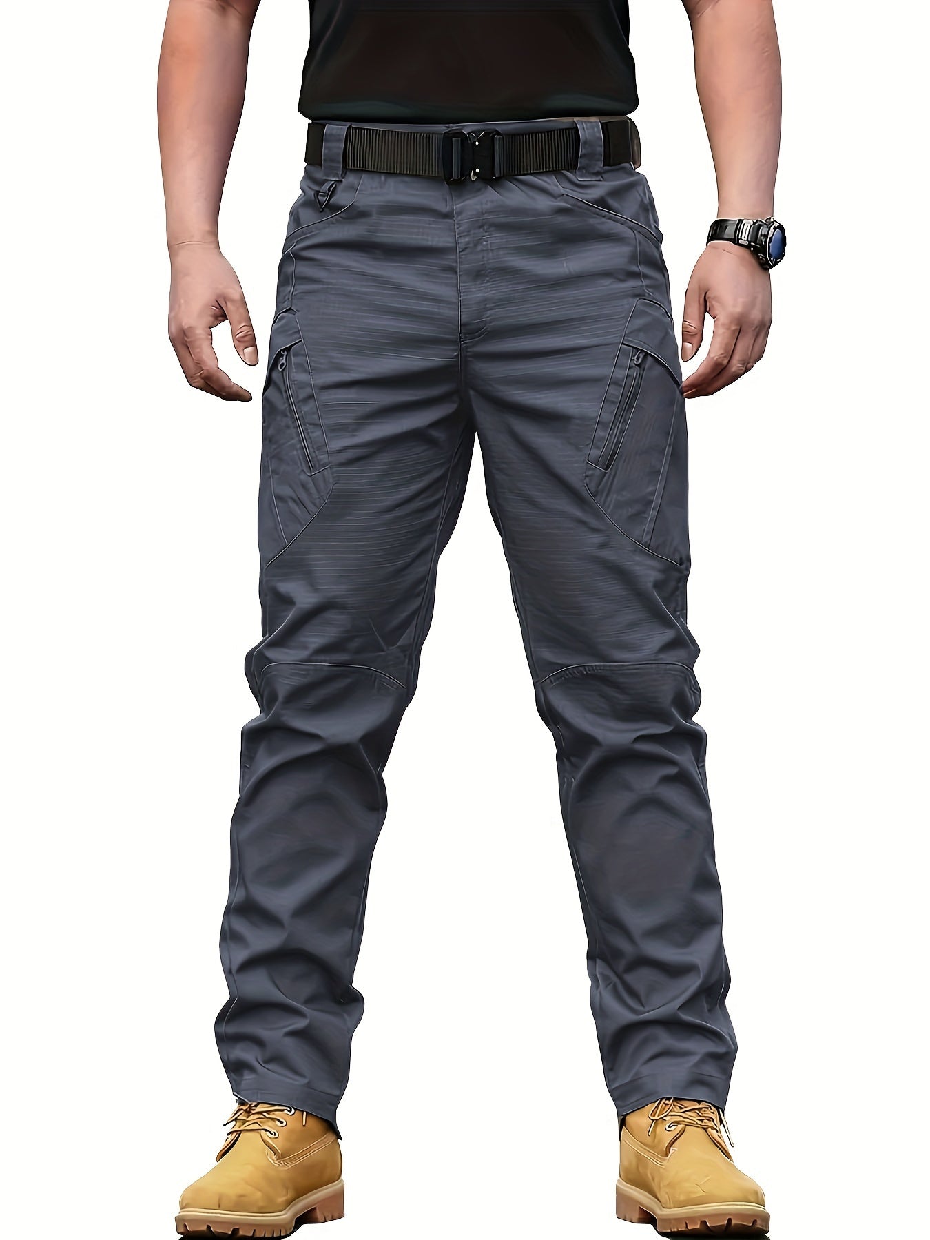 Mens High-Performance Tactical Cargo Pants - Waterproof, Sweatproof for Outdoor Hiking - Durable, Multi-Pocket Design, All-Weather Wear Resistance