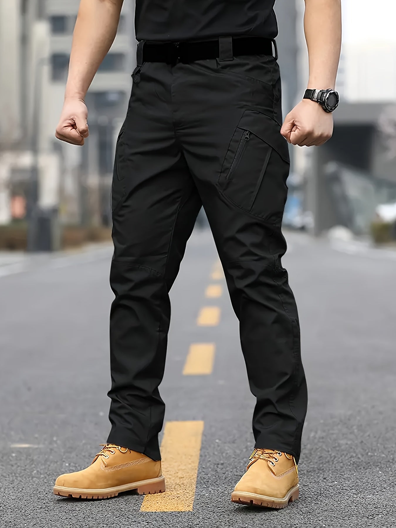 Mens High-Performance Tactical Cargo Pants - Waterproof, Sweatproof for Outdoor Hiking - Durable, Multi-Pocket Design, All-Weather Wear Resistance