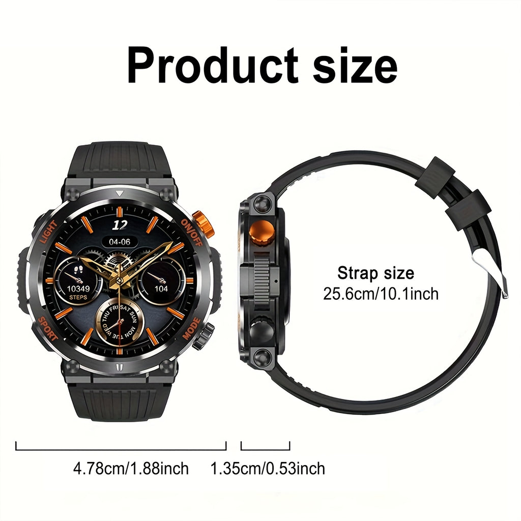 Tactical Smartwatch - Rugged Outdoor Fitness Tracker with Call Function