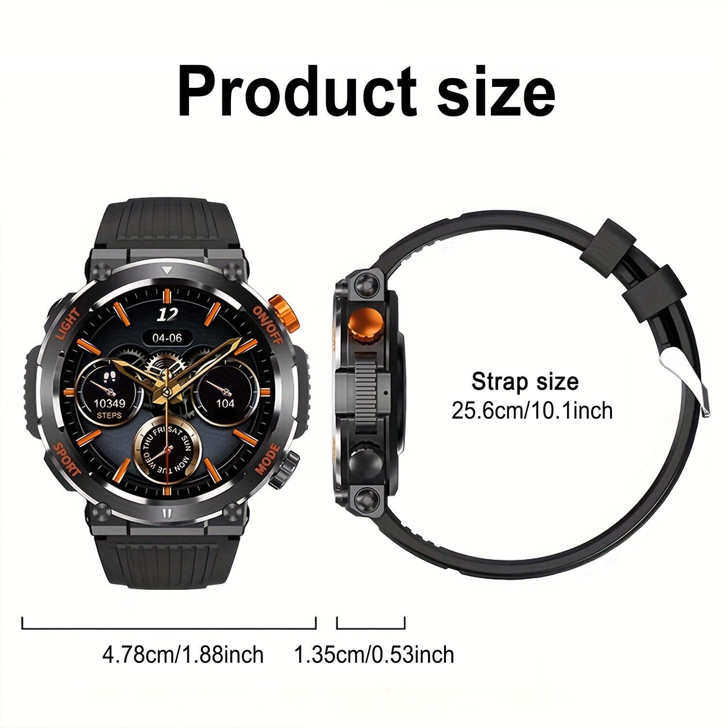 Tactical Smartwatch - Rugged Outdoor Fitness Tracker with Call Function