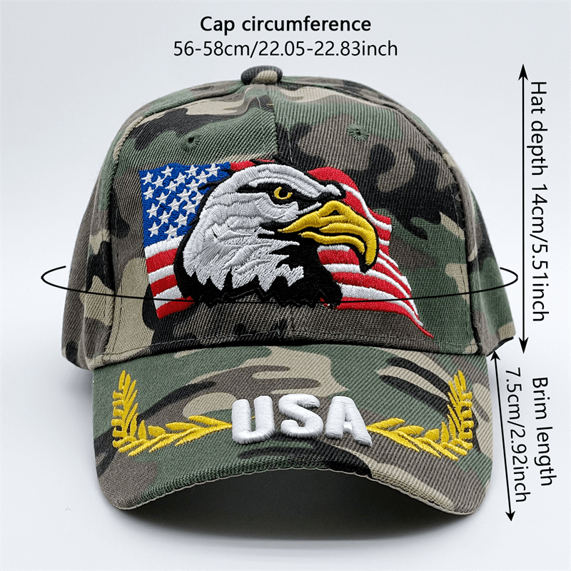Tactical Eagle Embroidered Cap - Patriotic Camo cap