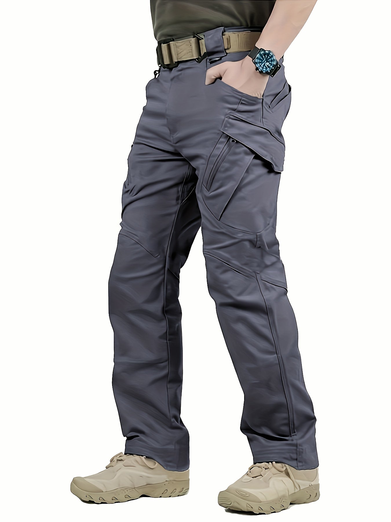 Men's Outdoor Multi Functional Tactical Pants, Multi Pocket Outdoor Hiking Sweatpants, Cargo Pants