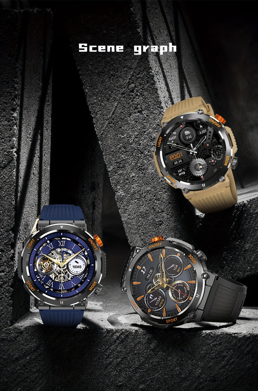 Tactical Smartwatch - Rugged Outdoor Fitness Tracker with Call Function