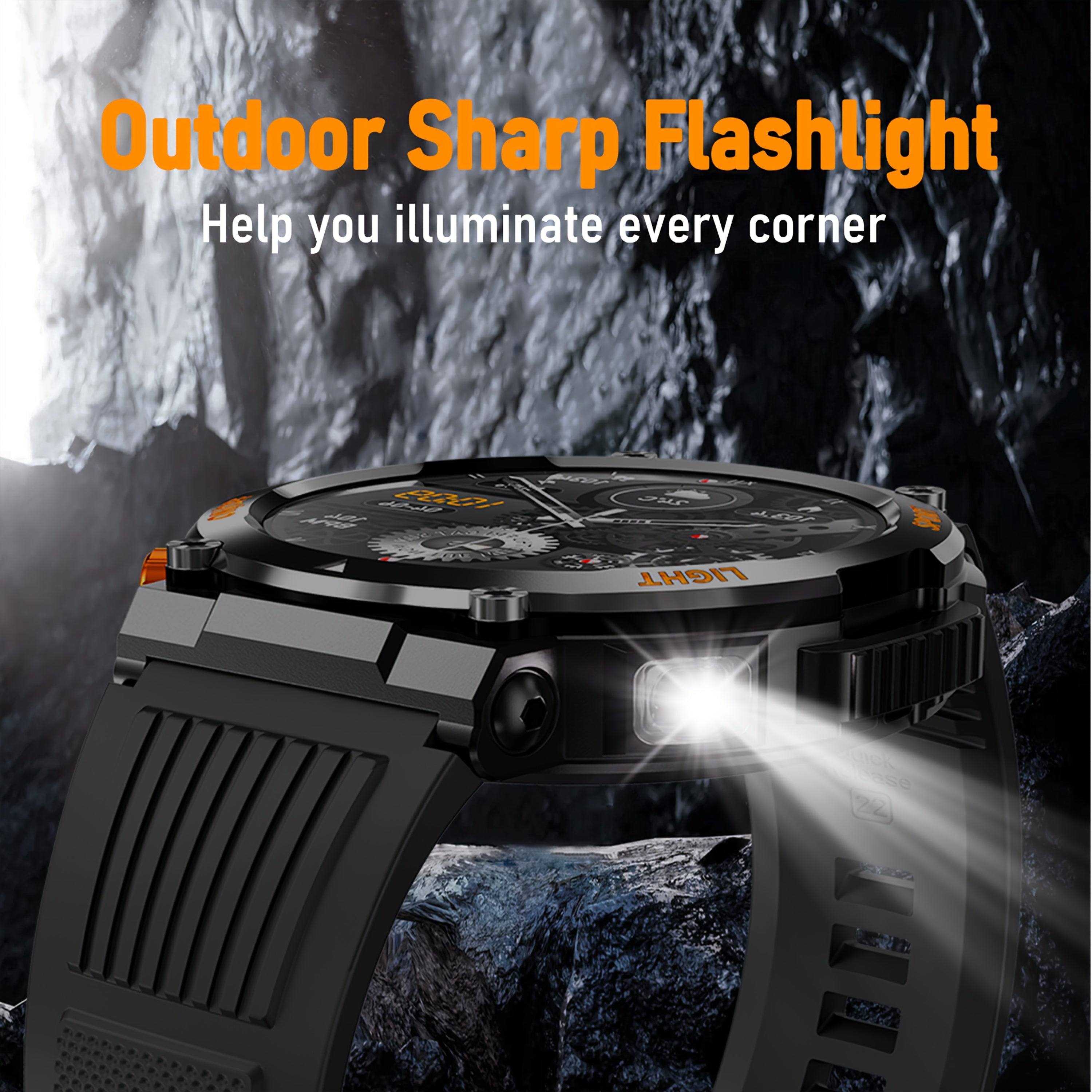 Tactical Smartwatch - Rugged Outdoor Fitness Tracker with Call Function