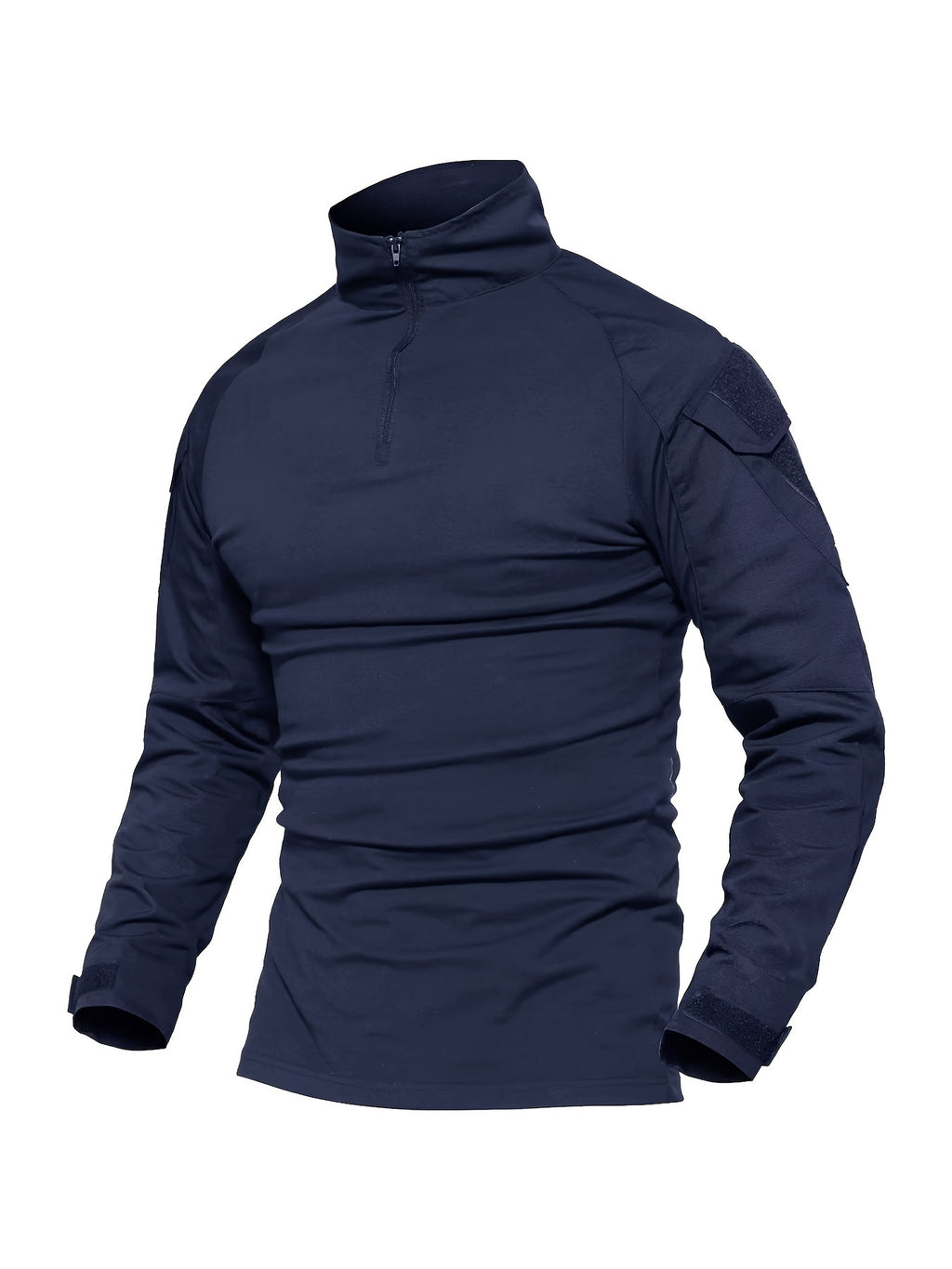 Men's Tactical Long Sleeve T-Shirt 1/4 Zipper Wear And Scratch Resistant Troop Training Tops Tear Resistant Uniforms Outdoor Climbing Hiking Hunting Tops Casual Breathable Comfortable Workwear Adjustable Cuffs Tactical Clothi