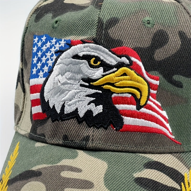 Tactical Eagle Embroidered Cap - Patriotic Camo cap