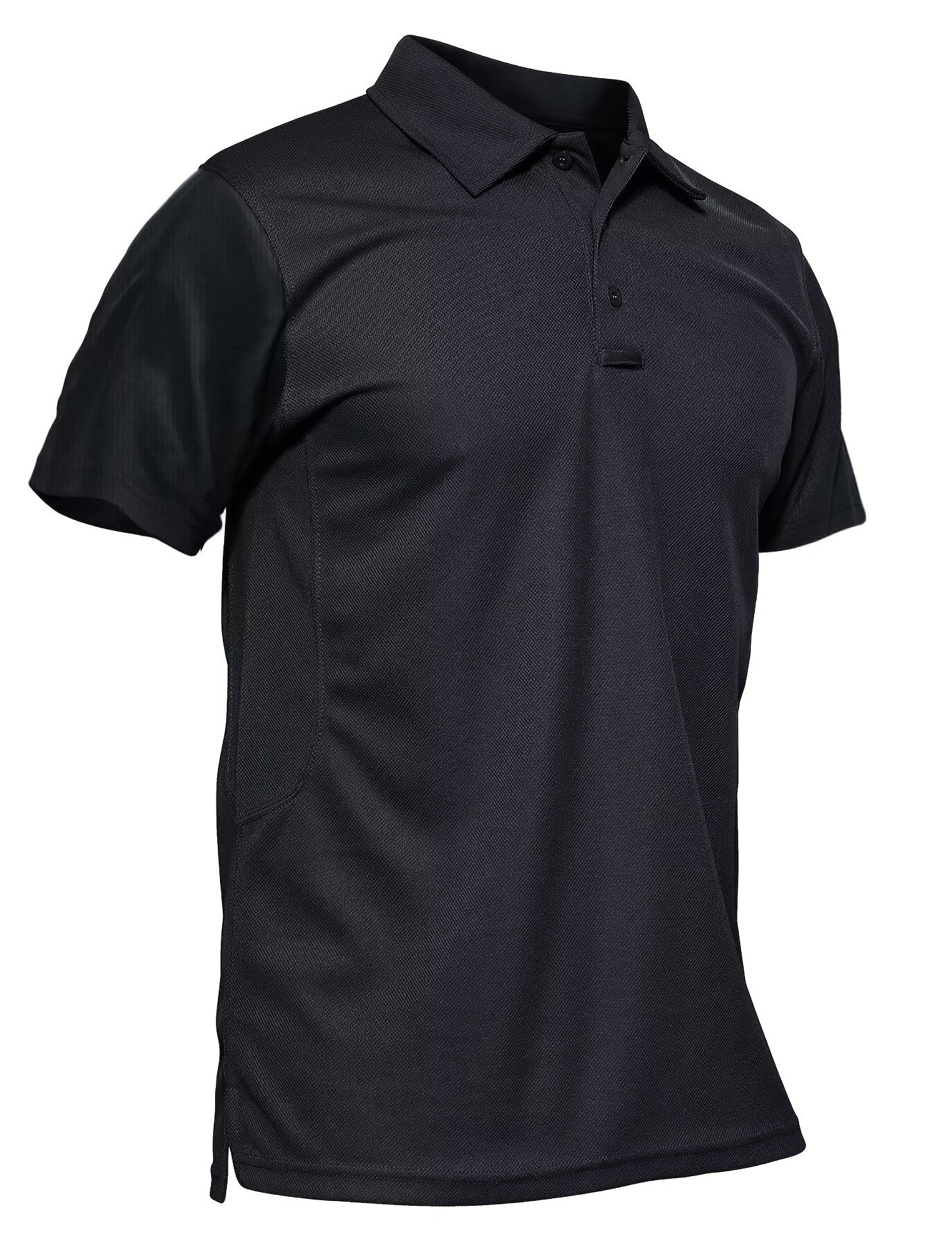 HOPATISEN Men's Short Sleeve Polo Shirt Summer Work Casual Short Sleeve Tops Outdoor Golf Sports Business Casual Polo Lightweight Breathable Moisture Transferring Sweat Wicking Classic Fit
