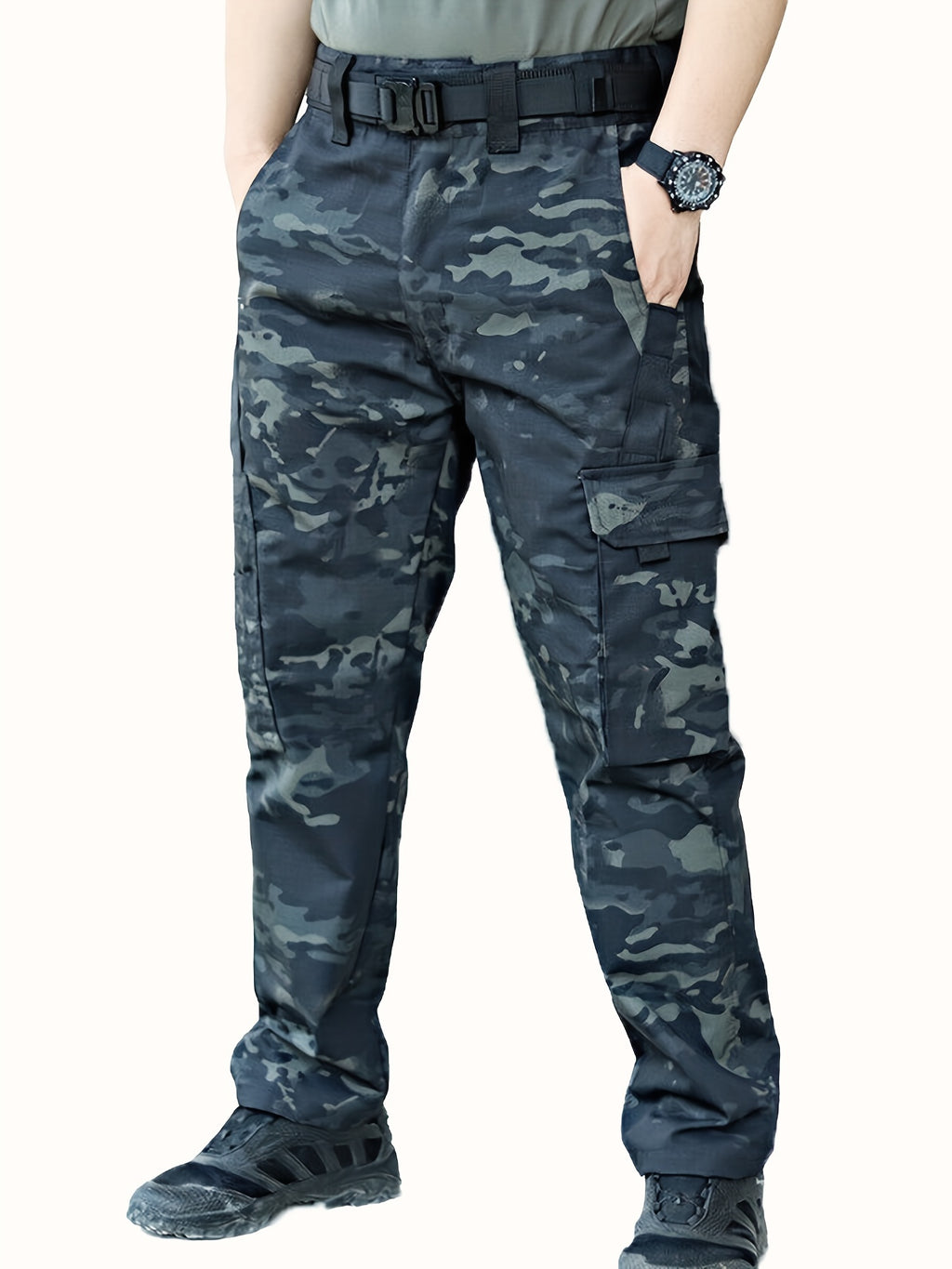 Multi-Pocket Tactical Cargo Pants - Straight Leg Outdoor Combat Trousers