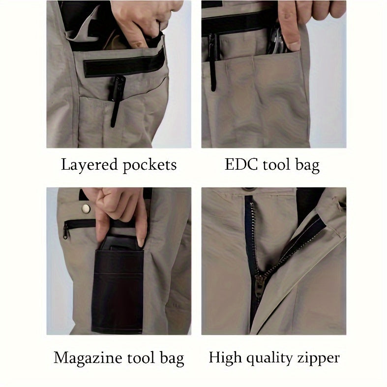 Men's Tactical Pants, Wear-resistant Quick-drying Multi-pocket Cargo Pants For Outdoor Hiking Trekking (Belt Not Included)