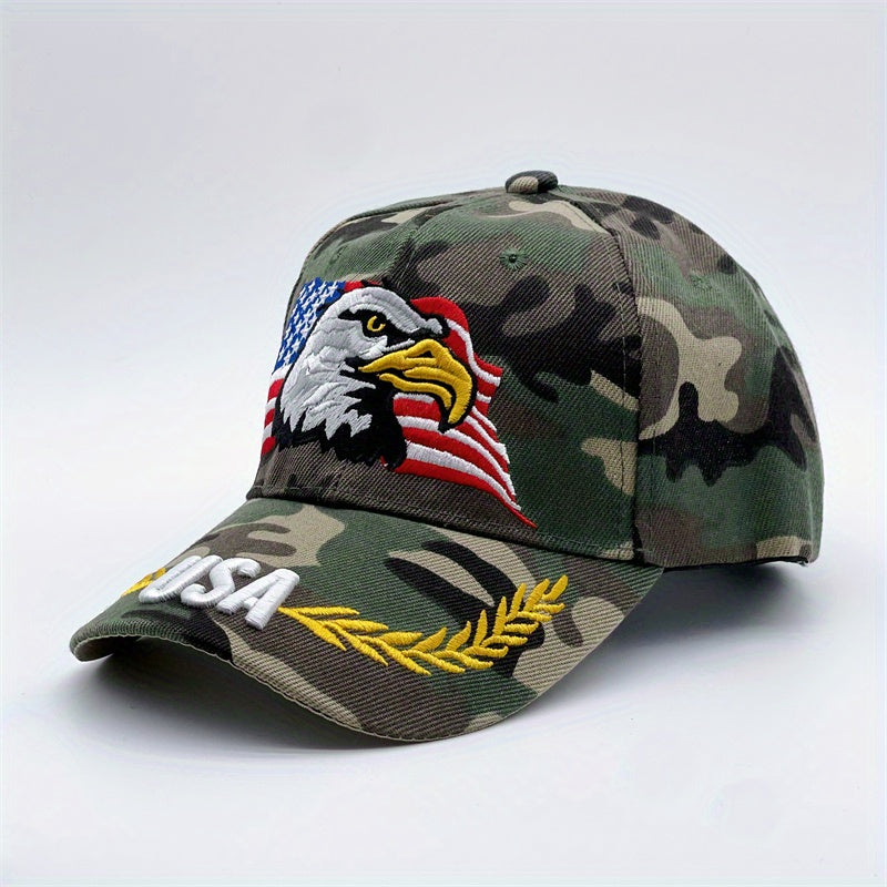 Tactical Eagle Embroidered Cap - Patriotic Camo cap