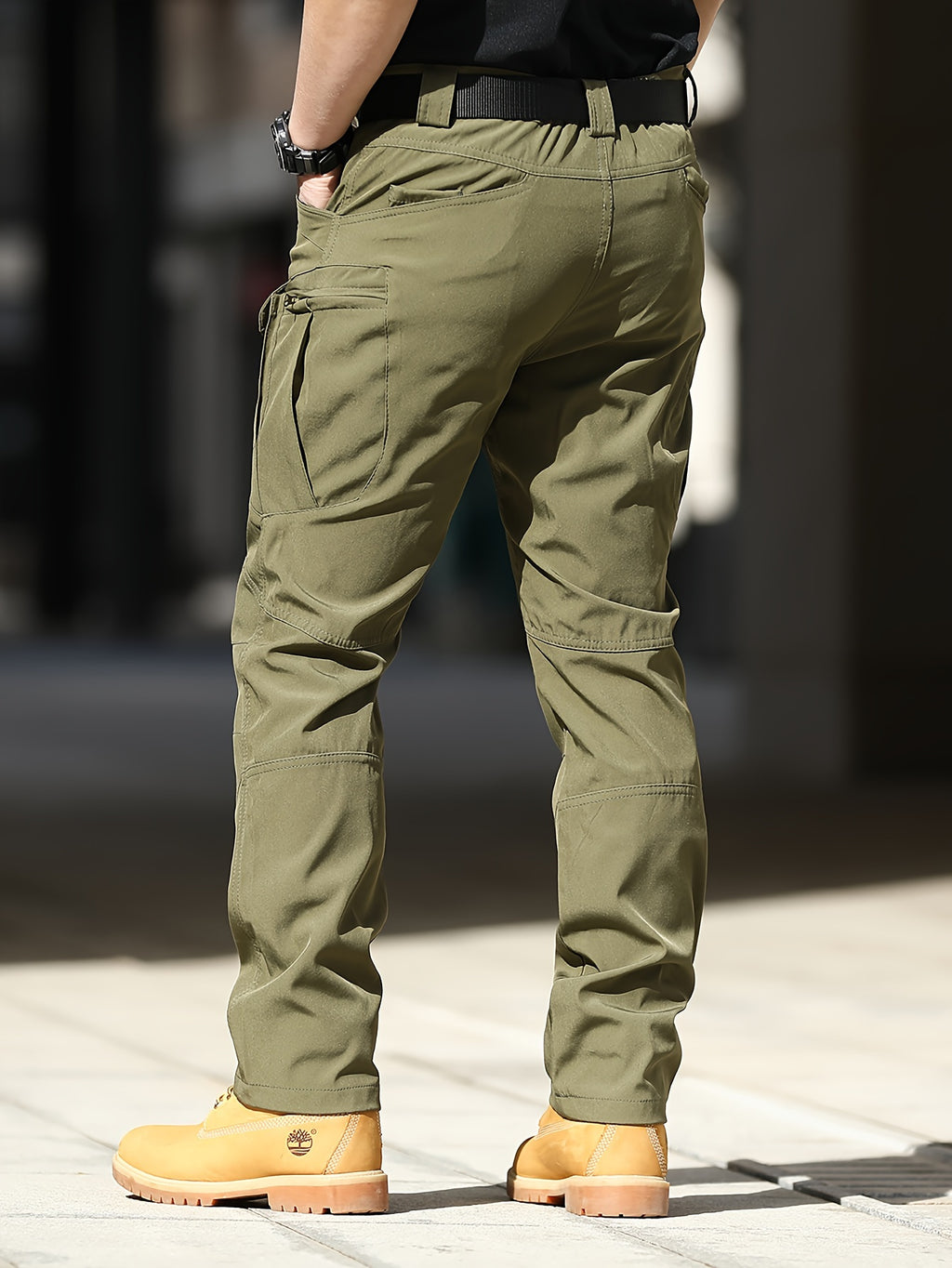 Multi Pocket Men's Tactical Pants, Loose Casual Outdoor Pants, Cargo Wear-resistant Pants For Hiking