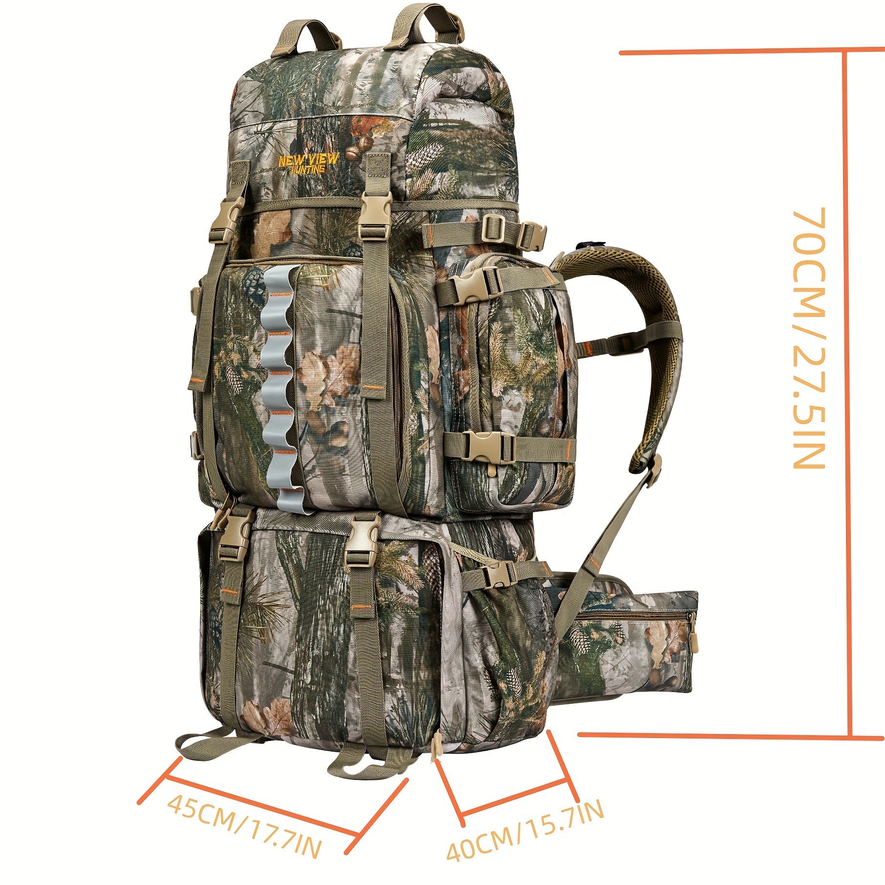 A Tactical Camouflage Bag for Hunting, Camping, Fishing. A 80L/21Gal Capacity Multi-functional Backpack for City Walks or Travel.A Outdoor Breathable Backpack with Multiple Compartments and Ample Storage Space for Hiking.
