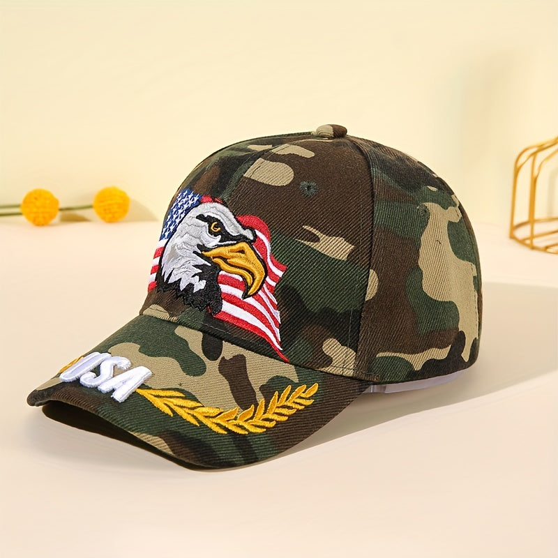 Tactical Eagle Embroidered Cap - Patriotic Camo cap