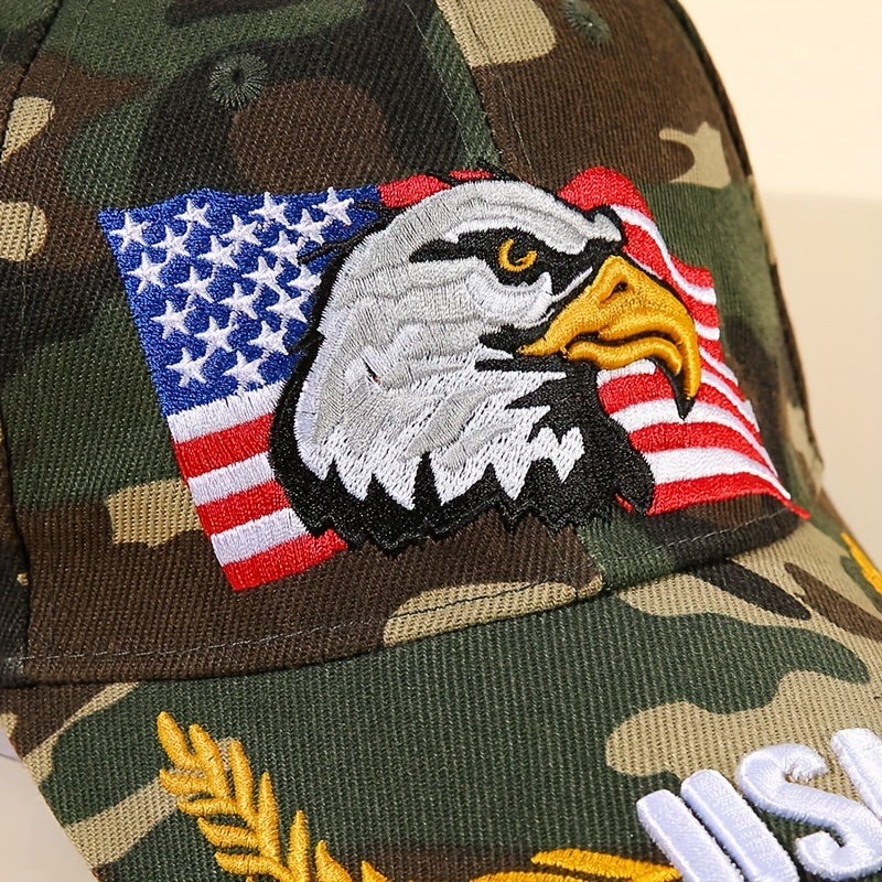 Tactical Eagle Embroidered Cap - Patriotic Camo cap