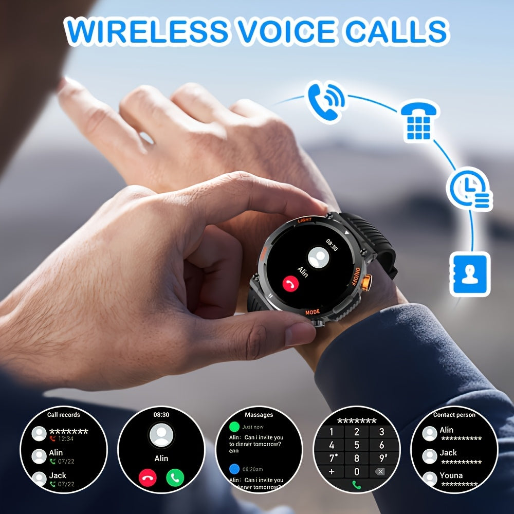 Tactical Smartwatch - Rugged Outdoor Fitness Tracker with Call Function