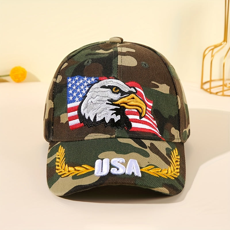 Tactical Eagle Embroidered Cap - Patriotic Camo cap