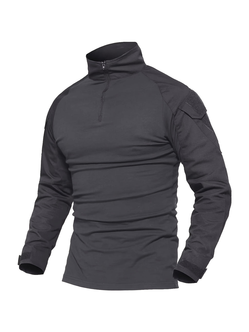 Men's Tactical Long Sleeve T-Shirt 1/4 Zipper Wear And Scratch Resistant Troop Training Tops Tear Resistant Uniforms Outdoor Climbing Hiking Hunting Tops Casual Breathable Comfortable Workwear Adjustable Cuffs Tactical Clothi
