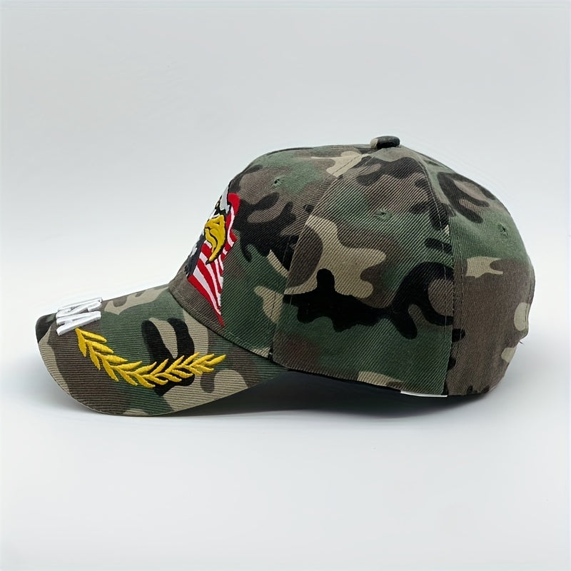 Tactical Eagle Embroidered Cap - Patriotic Camo cap