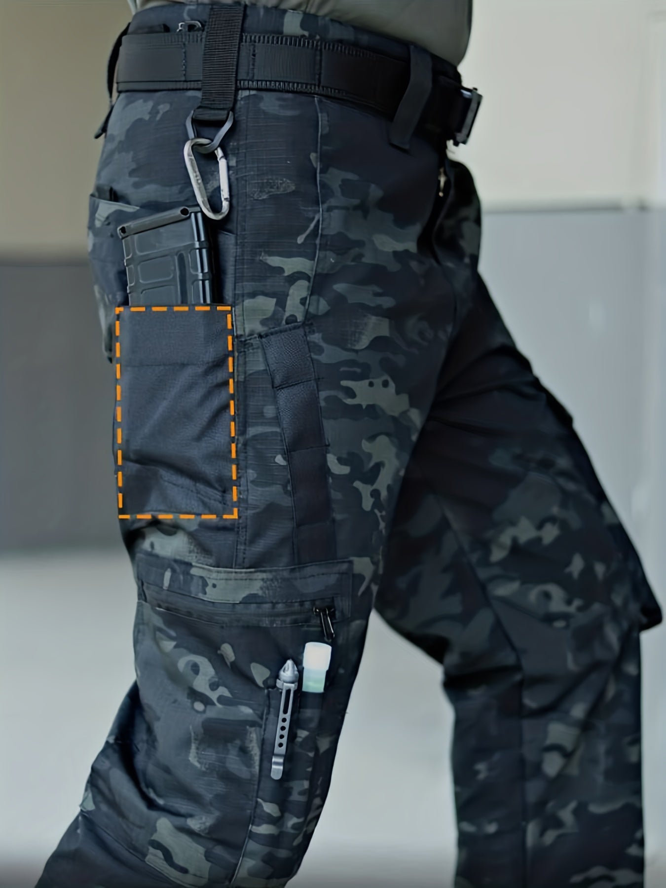 Multi-Pocket Tactical Cargo Pants - Straight Leg Outdoor Combat Trousers