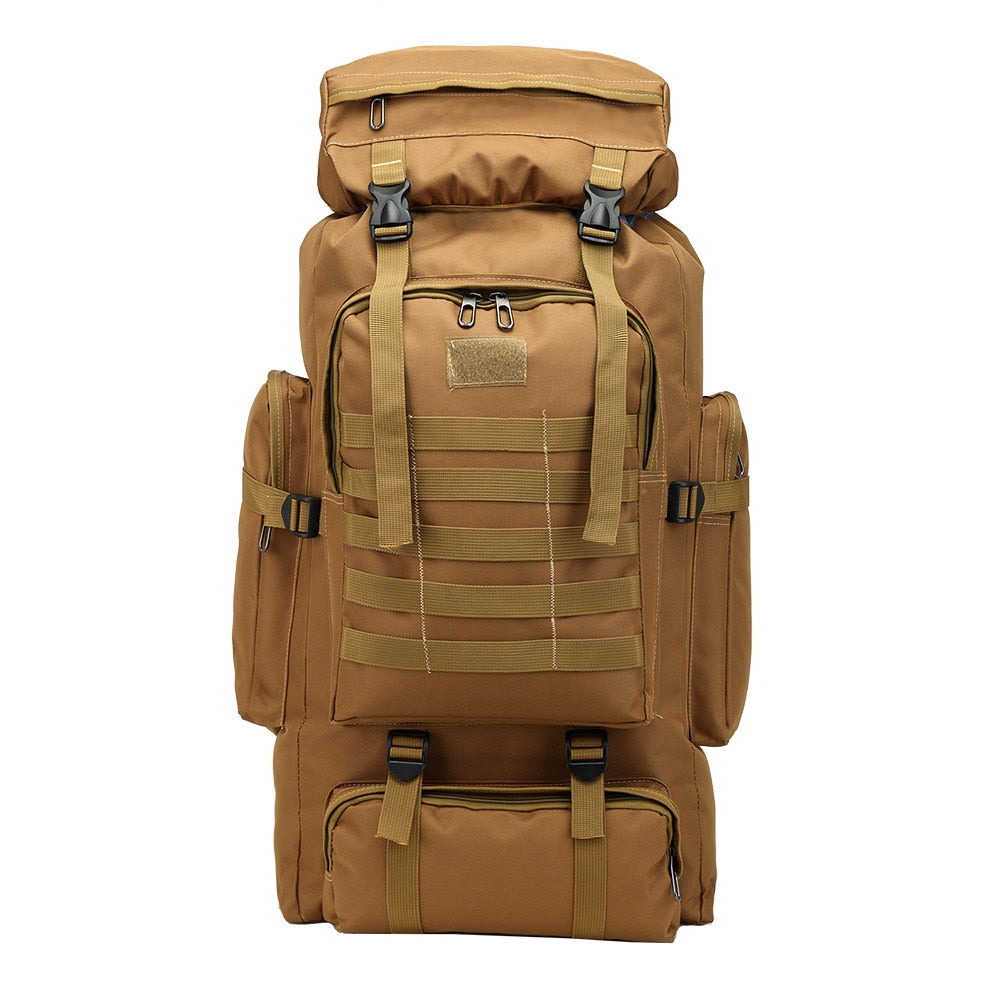 80L Waterproof Molle Tactical Backpack Military Army Hiking Camping Backpack Travel Rucksack Outdoor Sports Climbing Bag