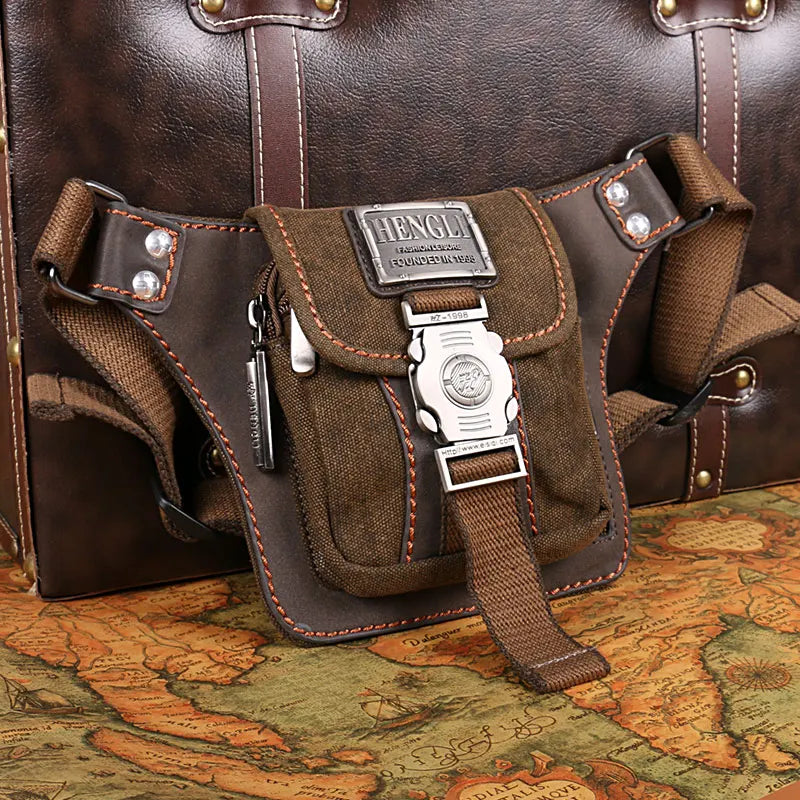 Vintage Canvas Tactical Waist Pack - Hands-Free Adventure Bag