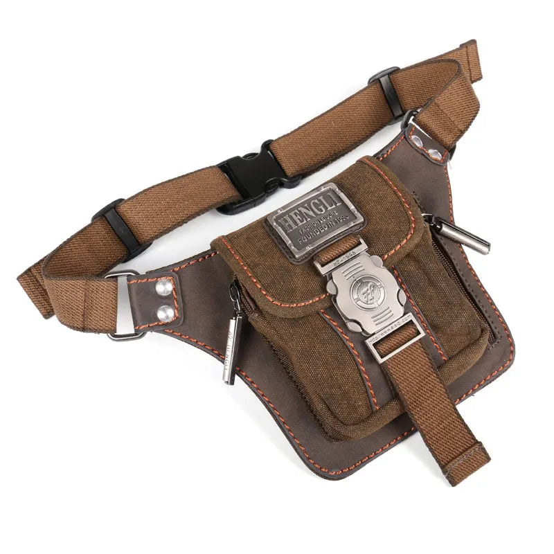 Vintage Canvas Tactical Waist Pack - Hands-Free Adventure Bag