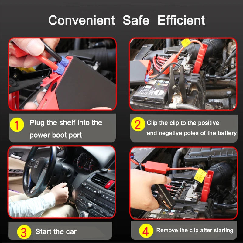 12V Car Jump Starter Car Starting Device Multifunction Power Booster Battery Charger Auto Buster Emergency Power Bank Battery