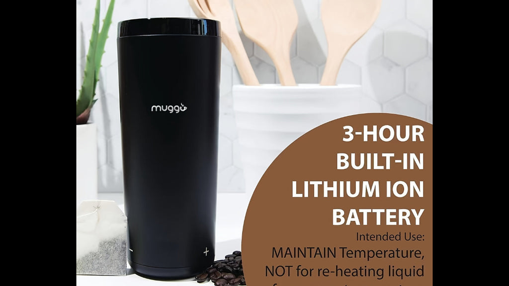 Keeps liquids hot for up to 3 hours. USB Charging