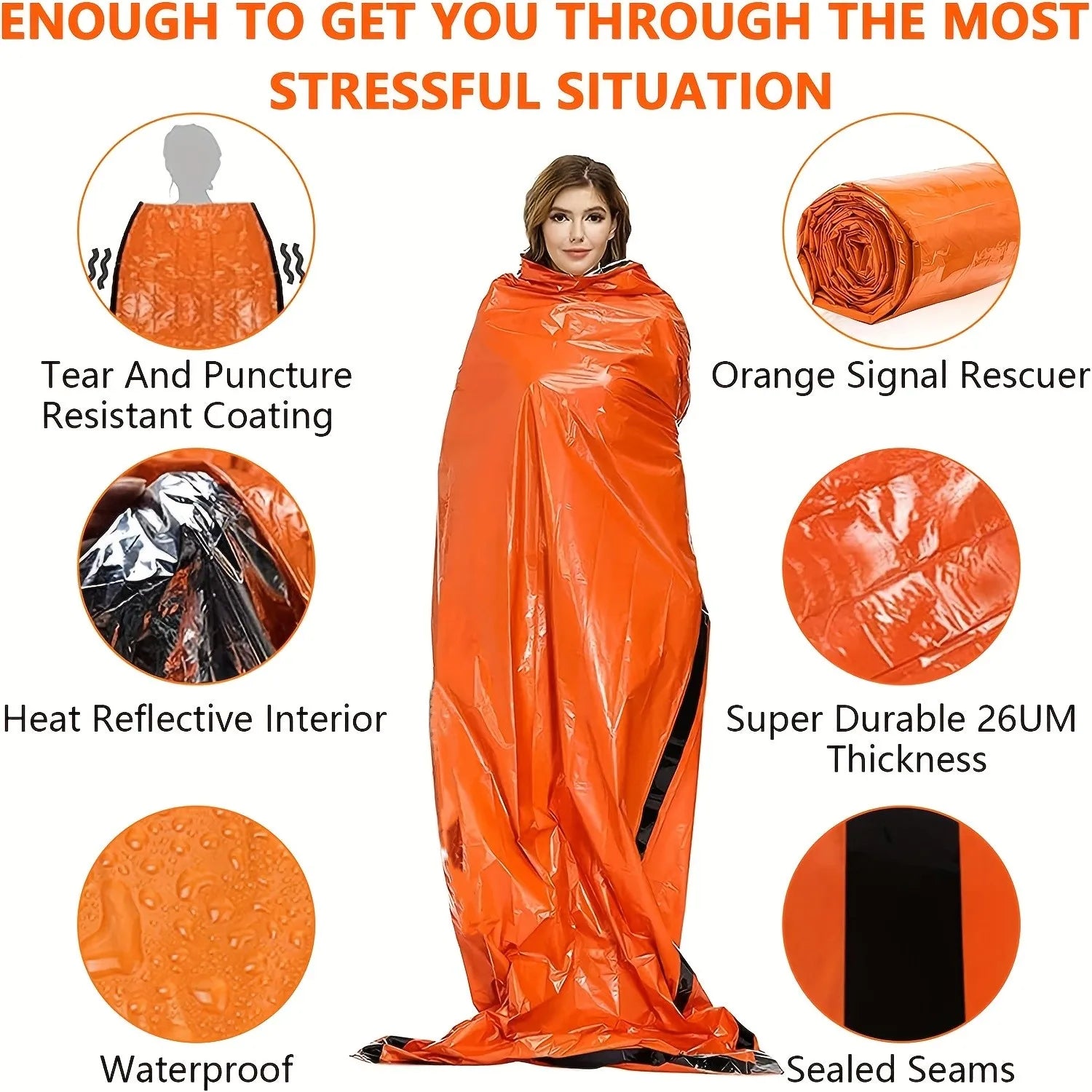 Emergency Mylar Sleeping Bag – Waterproof Lightweight Survival Blanket