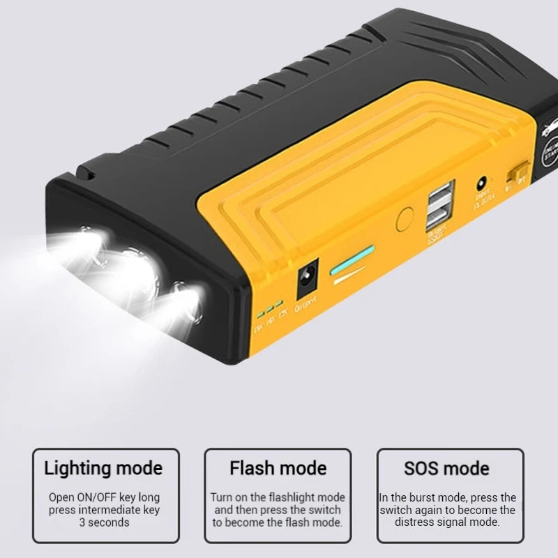 3-in-1 Car Jump Starter - 12V 16800mAh Power Bank