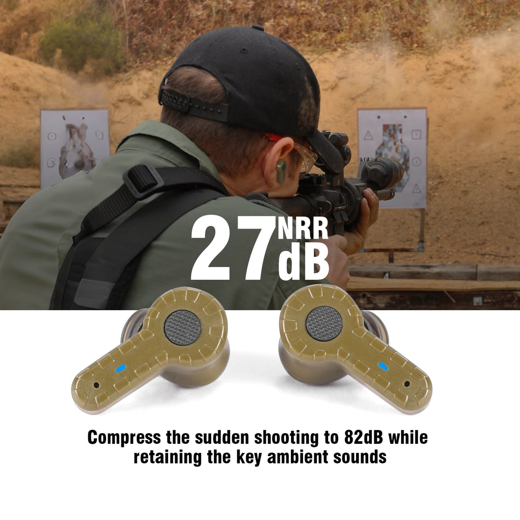 Tactical headset anti-noise earplugs noise-cancelling for hearing protection NRR27dB Military gear