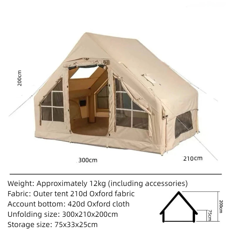 Auto-Inflate Camping Tent - 3-5 Person Waterproof Shelter with Instant Setup