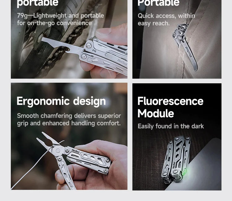 NexTool F12 Keychain Multi-Tool - 13-in-1 EDC