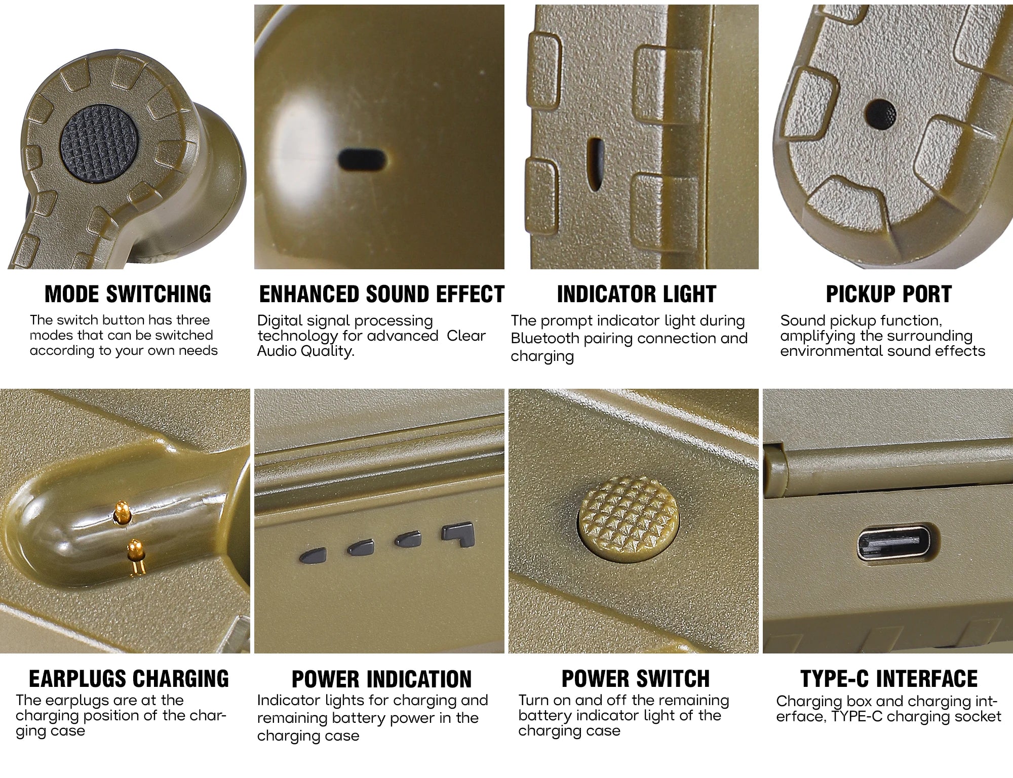 Tactical headset anti-noise earplugs noise-cancelling for hearing protection NRR27dB Military gear