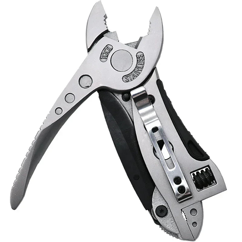 Multitool Wrench adjustable tool/stainless steel multifunctional pocket tool/cross wrench/screwdriver/pliers/folding knife