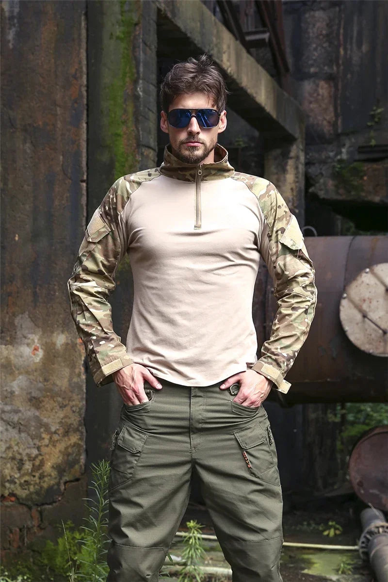 Tactical Combat Shirt - Military-Grade Camo Uniform Top