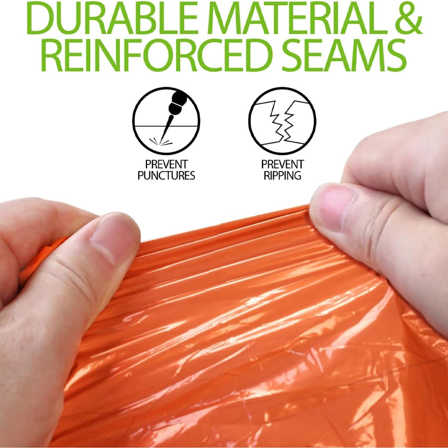 Poncho de lluvia de emergencia con capucha - Paquete de 2, PE, resistente al agua y con forro térmico de Mylar, mantas de supervivencia para exteriores, equipo de camping
