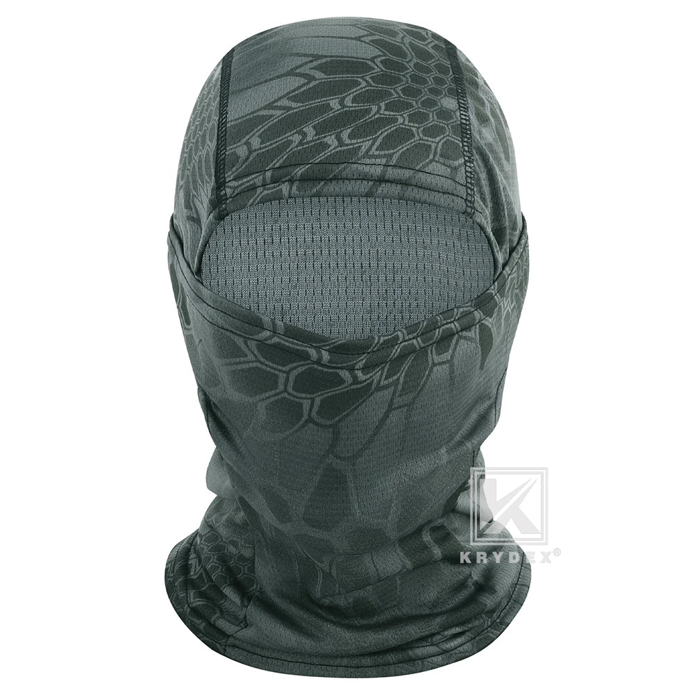 KRYDEX Tactical Face Mask Balaclava Camouflage Full Head Wrap Quick Dry Neck Gaiter UV Protection Hood for Cycling, Hiking