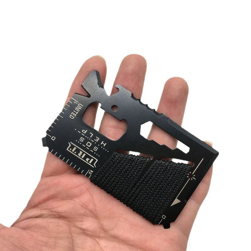 Credit Card Multitool, Lever Gear Toolcard, Pocket Tool  with Bottle Opener, Various Measuring Tools, for Outdoor, Hiking, Men.