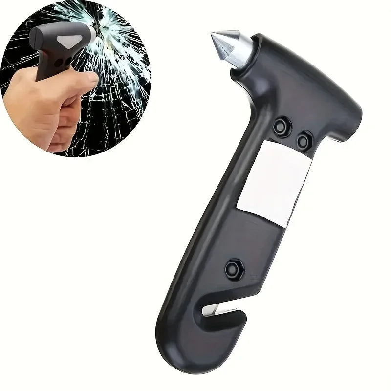 Emergency Car Safety Hammer – 2‑in‑1 Window Breaker & Seatbelt Cutter