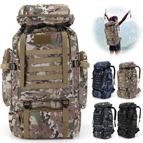 80L Waterproof Tactical Backpack - Military Grade MOLLE Hiking Rucksack